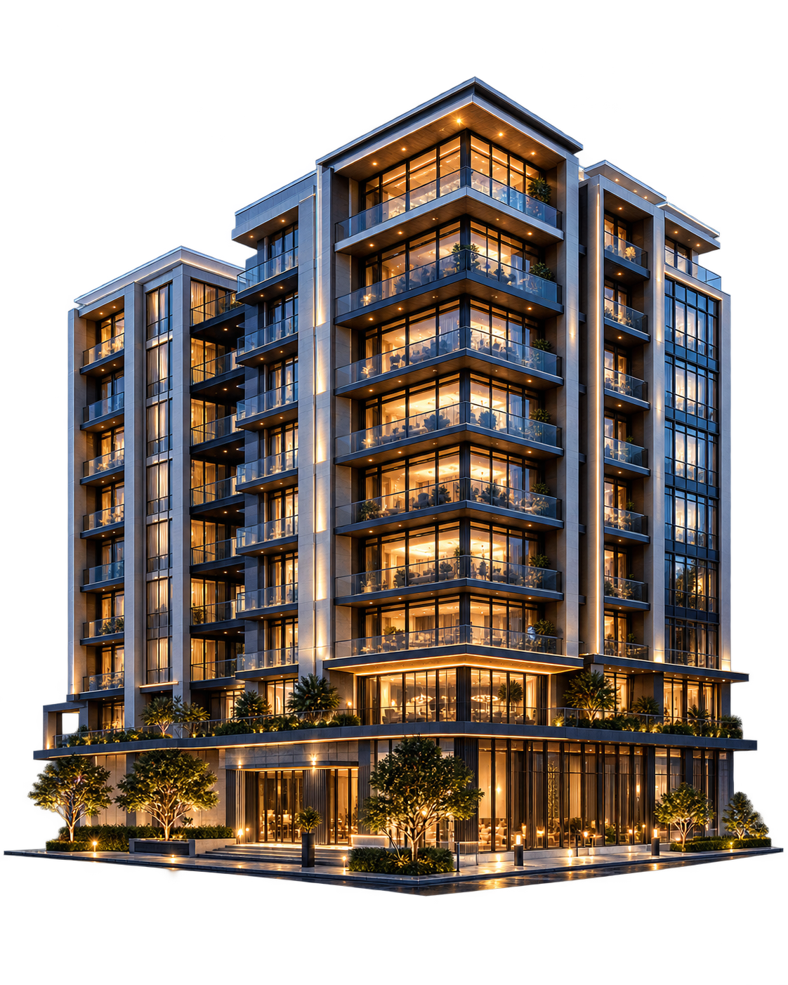 Luxury residential tower rendering